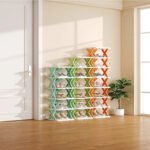 5 Layer Shoe Rack – Multi-Color Plastic Organizer (Lemon, Orange, Blue) - Image 4