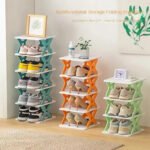 5 Layer Shoe Rack – Multi-Color Plastic Organizer (Lemon, Orange, Blue) - Image 2